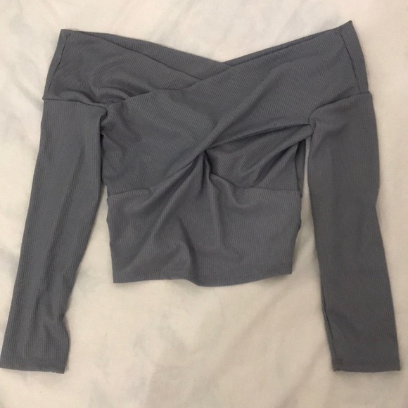 Forever 21 Tops - No shoulder grey long sleeve Forever 21 Tops - No shoulder grey long sleeve